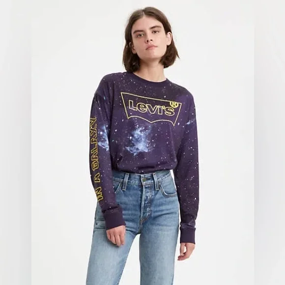 Levi's Star Wars Purple Galaxy Long Sleeve Shirt - Picture 3 of 8